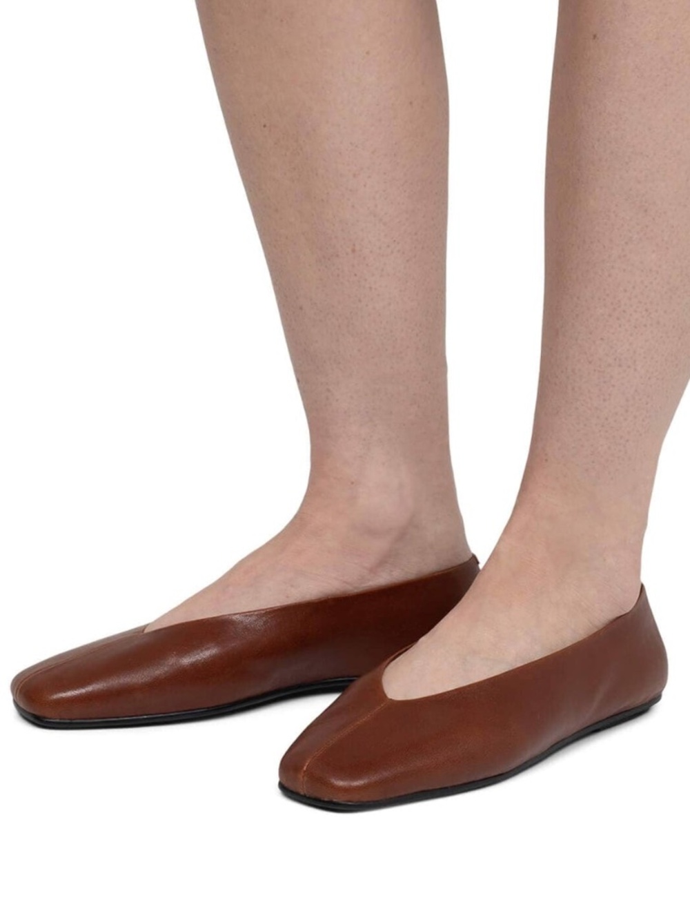 Jeffrey Campbell Fathom Flats - Cognac/Brown Leather New In Box Size 8.5
